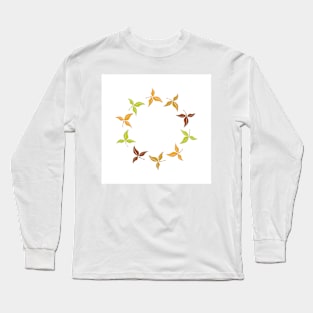 A circle of fall leaves. Long Sleeve T-Shirt